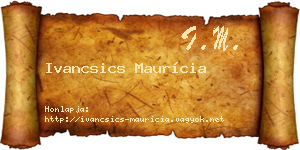 Ivancsics Maurícia névjegykártya